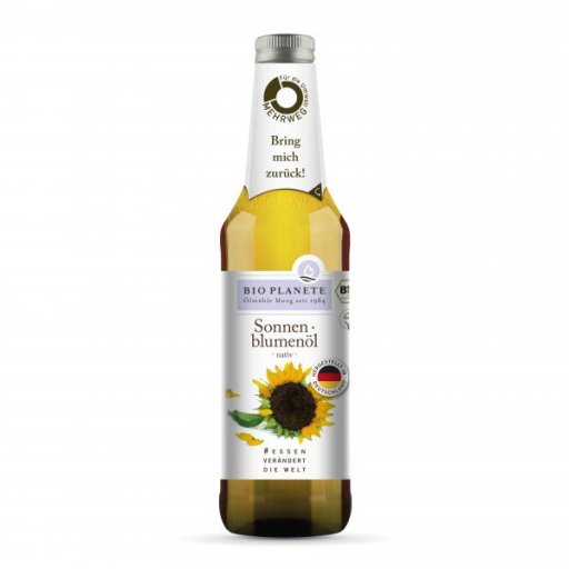 Organic virgin sunflower oil 500ml in the reusable bottle
