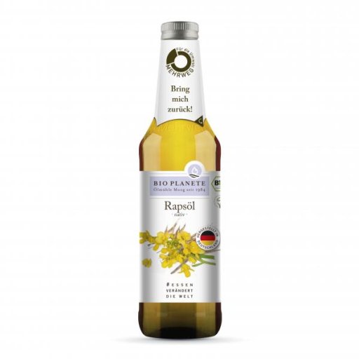Organic rapeseed oil 500ml in the reusable bottle