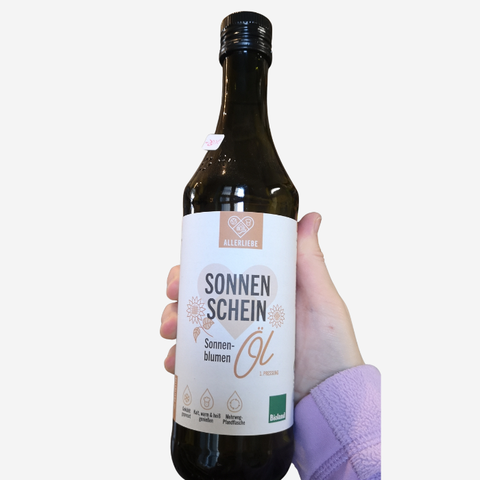 ALLERLIEBE Bio Sonnenblumenkernnöl 500ml in der Mehrwegflasche (MHD abgelaufen)