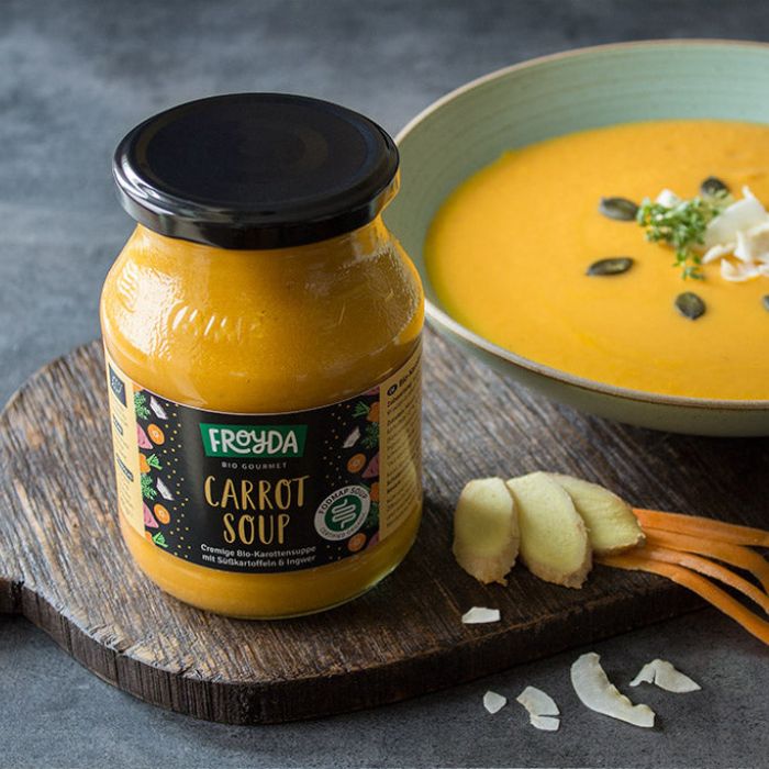 Organic ready meals in returnable glass jars from Froyda in Berlin
