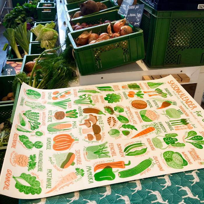 Saison Kalender für Gemüse von Mina Braun (limitierte Auflage)