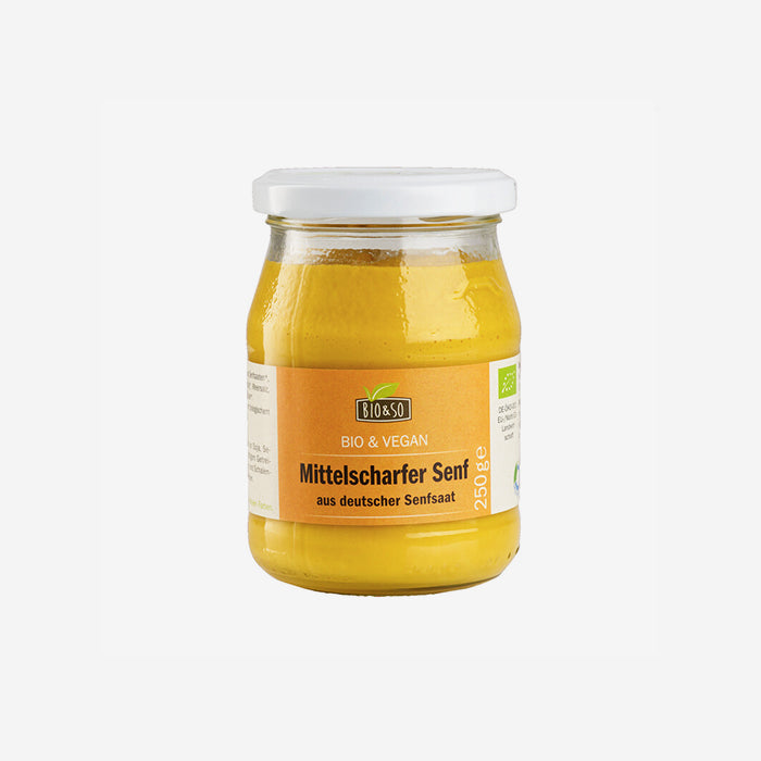 Mittelscharfer Bio-Senf 250g im Pfandglas BIO&SO