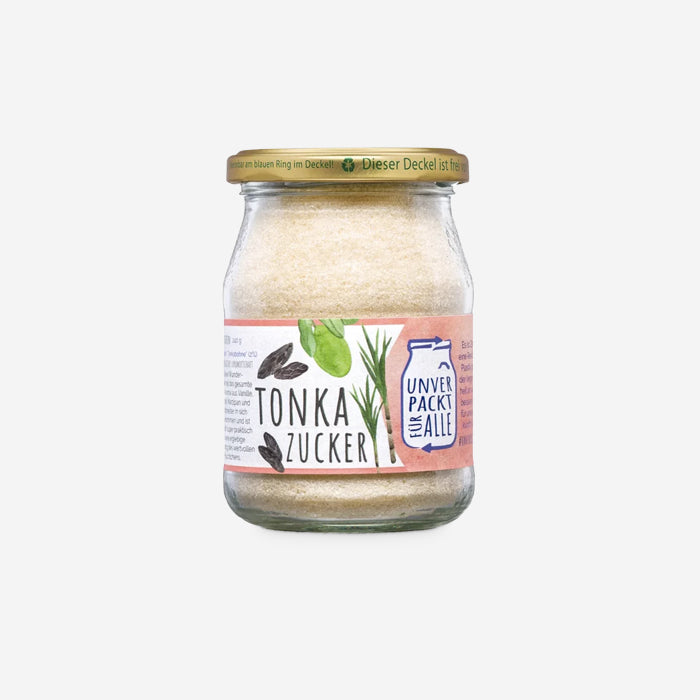 Organic Tonka Sugar, 240g in a returnable glass jar
