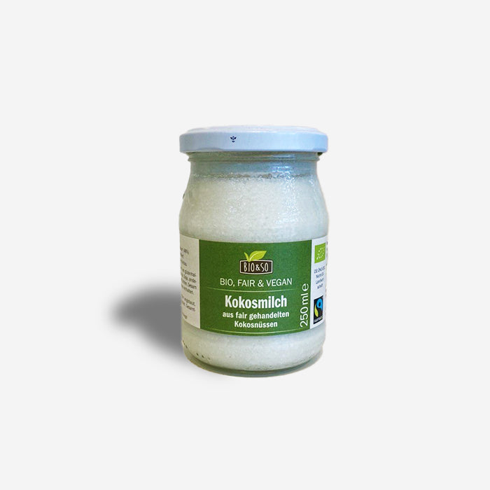 Organic coconut milk 250ml in a returnable glass