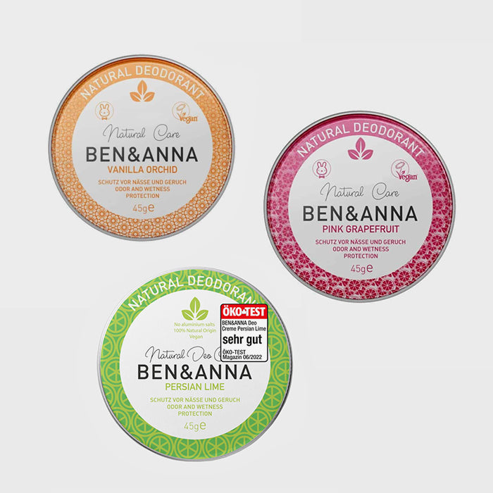 Ben & Anna deodorant cream in 45g tin - various varieties