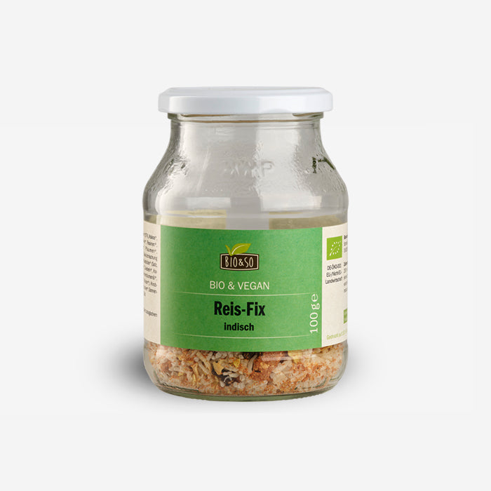Organic ready meals in returnable glass jars, various varieties