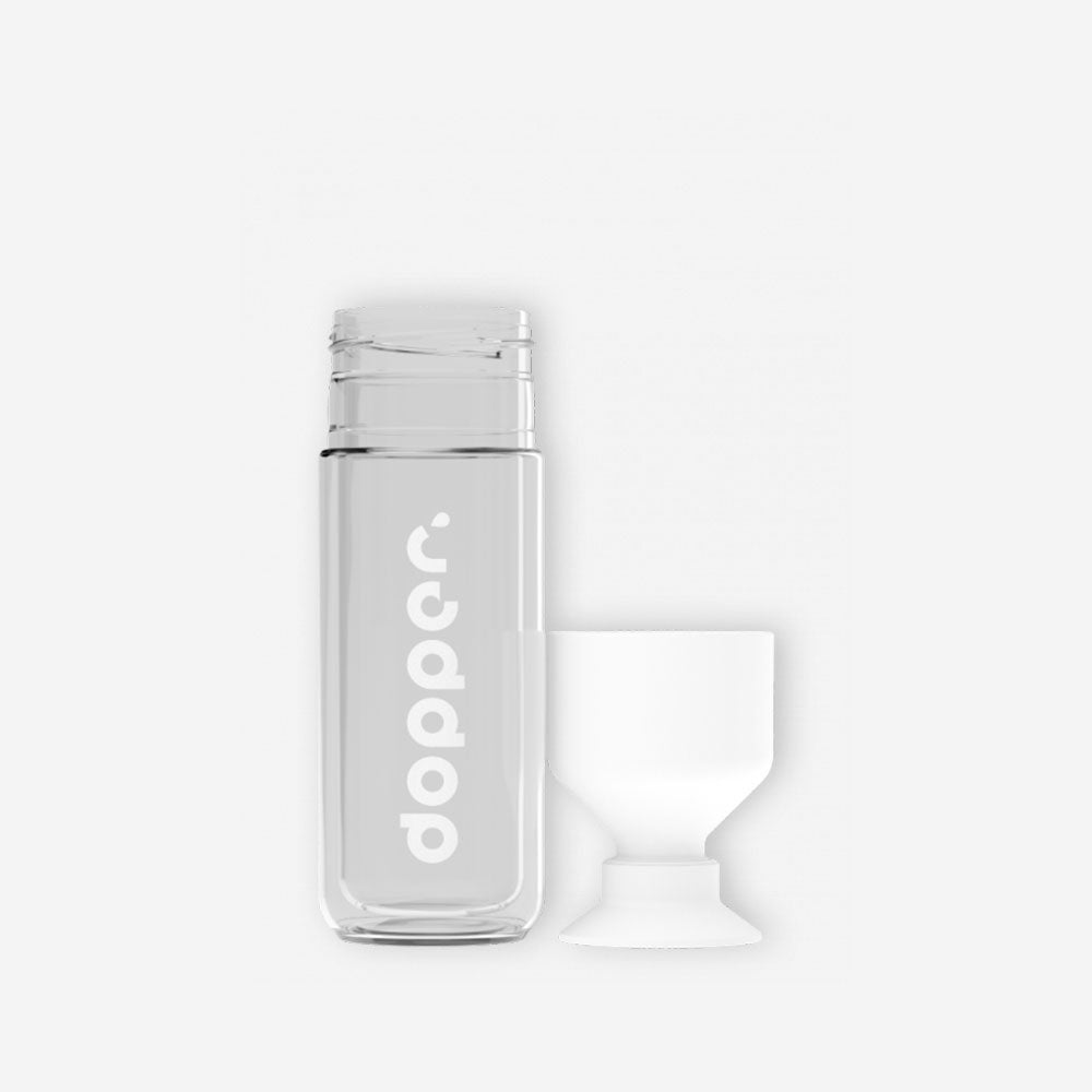 Große isolierte Trinkflasche aus Glas von Dopper, 450ml