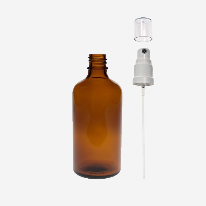 Glasflasche mit/ohne Sprühaufsatz, 100 ml braun