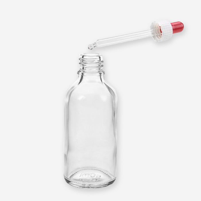 Glasflasche mit/ohne Sprühaufsatz, 50 ml weiß