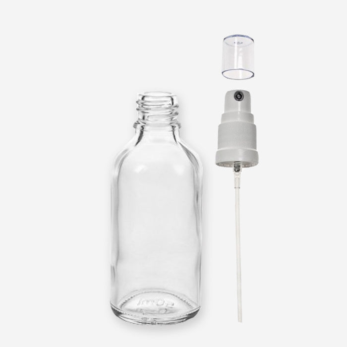 Glasflasche mit/ohne Sprühaufsatz, 50 ml weiß