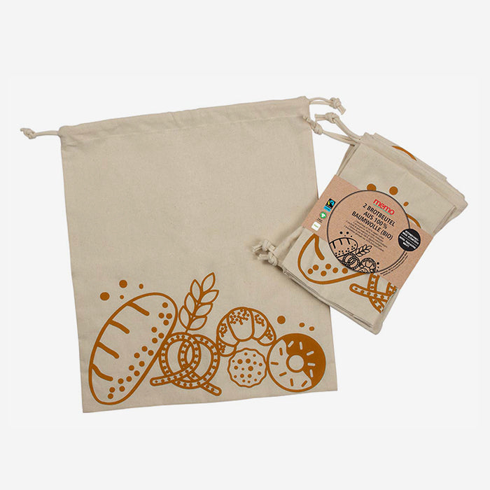 Bread bag made of organic cotton, pack of 2
