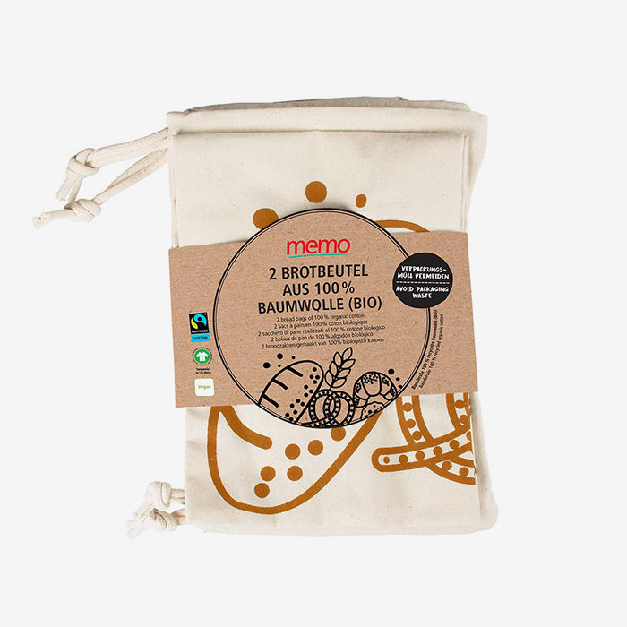 Bread bag made of organic cotton, pack of 2