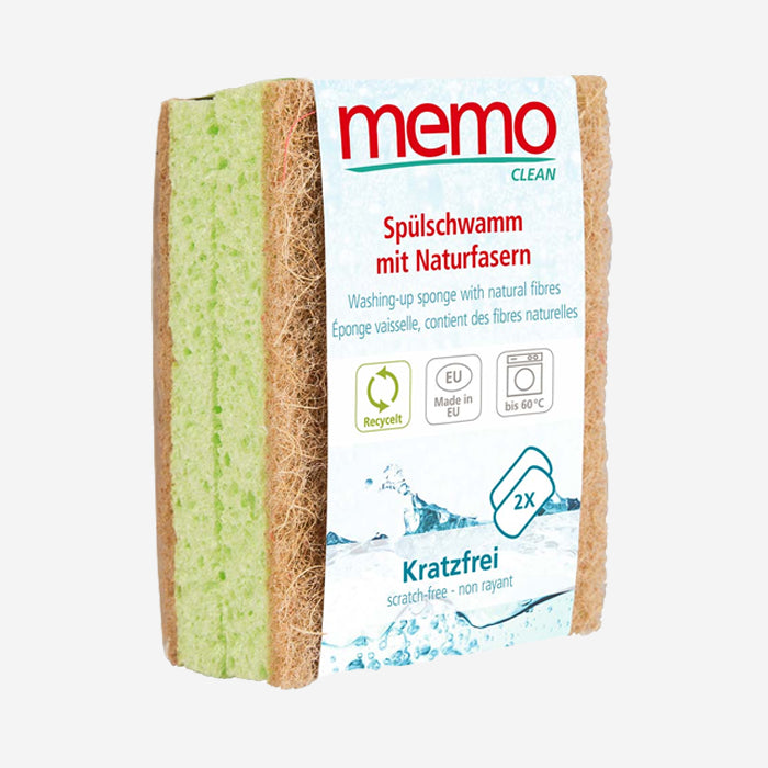 Dishwashing sponges made of natural fibers, pack of 2