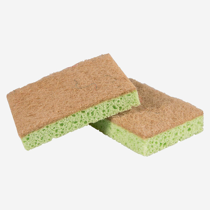 Dishwashing sponges made of natural fibers, pack of 2
