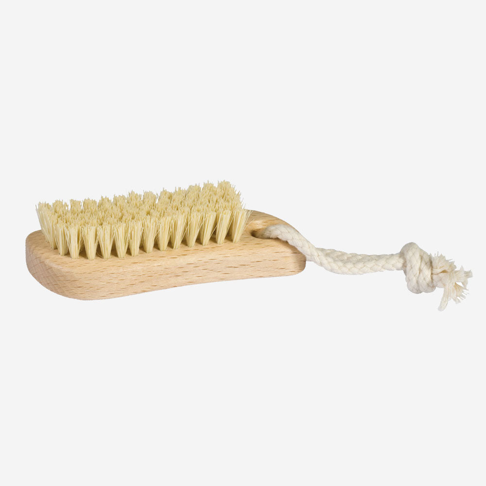 hand and nail brush with strap