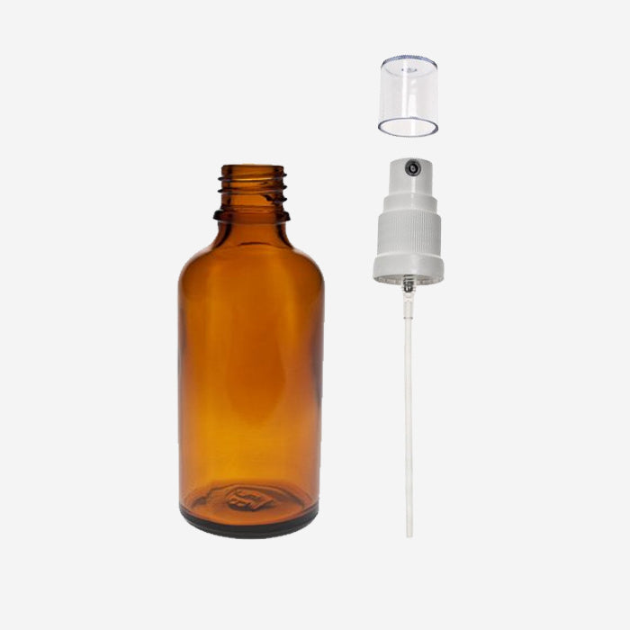 Glasflasche mit/ohne Sprühaufsatz, 50 ml braun