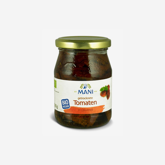 Getrocknete Bio Tomaten in Öl im Pfandglas